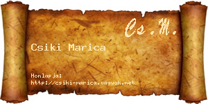 Csiki Marica névjegykártya